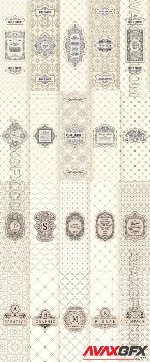 Vintage labels and vector frame packaging for product [EPS]