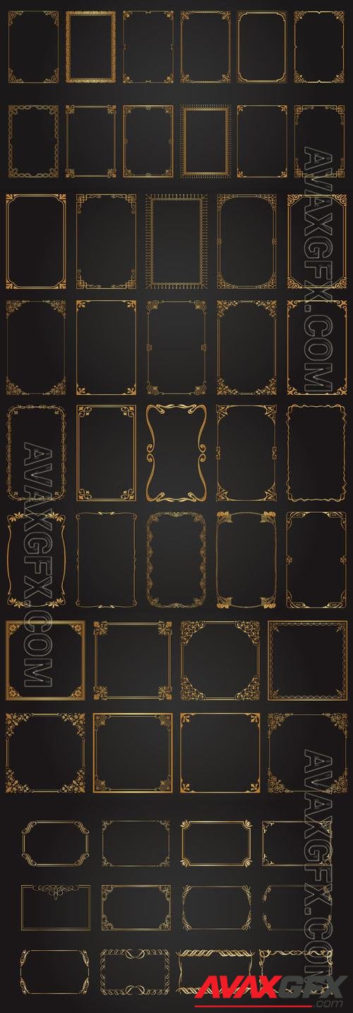 Golden vintage frames vector collection [EPS]