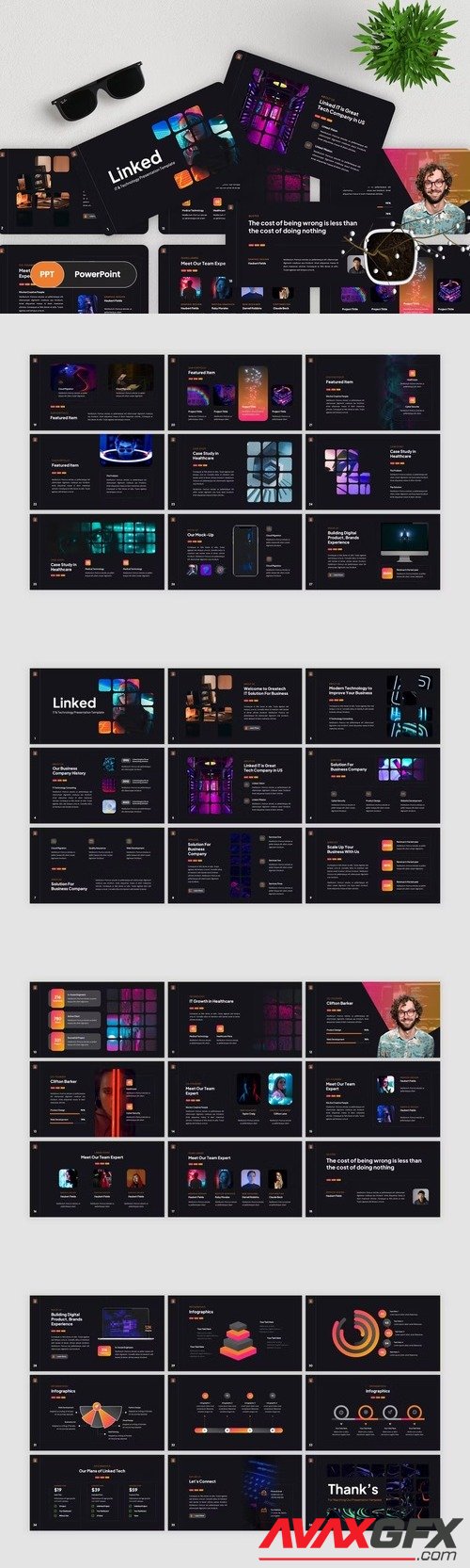 Linked - IT & Technology PowerPoint Template [PPTX]