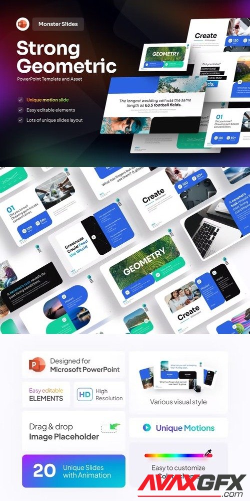 Strong Geometric PowerPoint Template [PPTX]