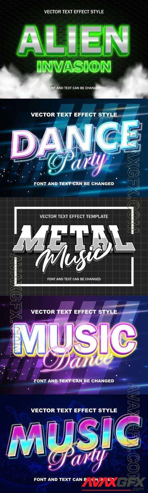 Vector 3d text editable, text effect font vol 70 [EPS]