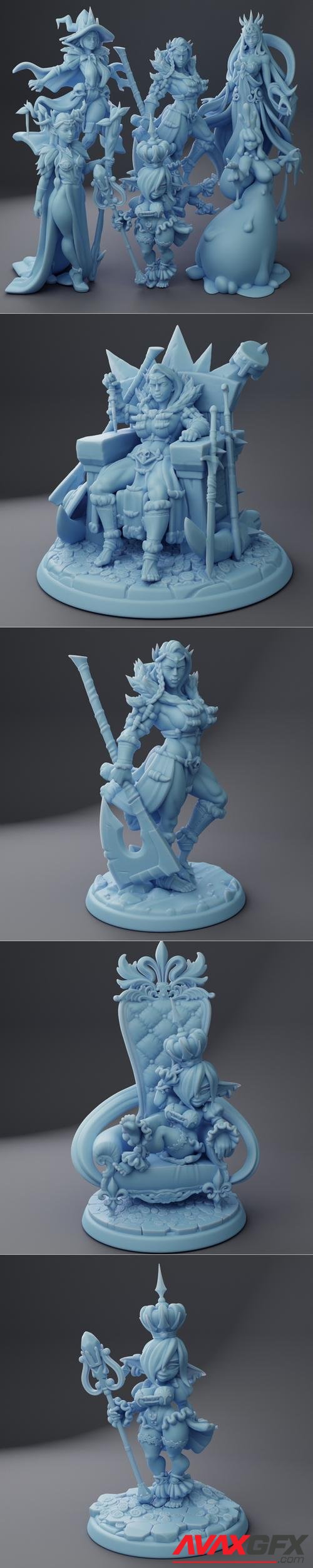 Twin Goddess Miniatures - Fantasy Queens March 2023 3D Print