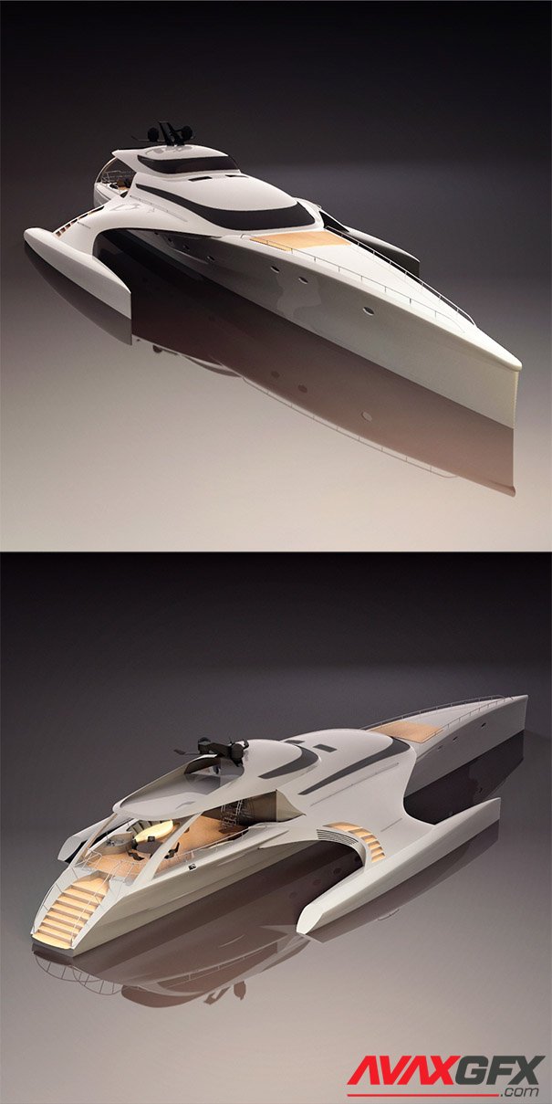 Yacht Trimaran 3D Model