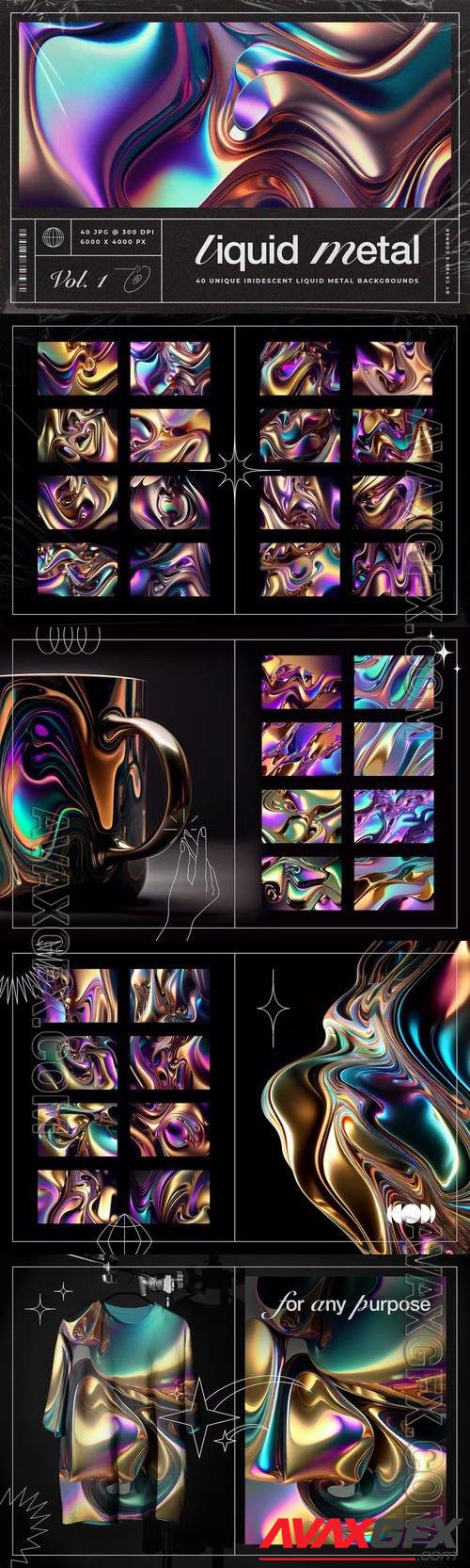 Liquid Metal Iridescent Design Pack