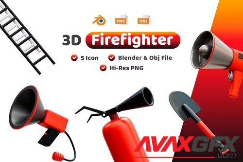 Firefighter 3D Icon [PNG]