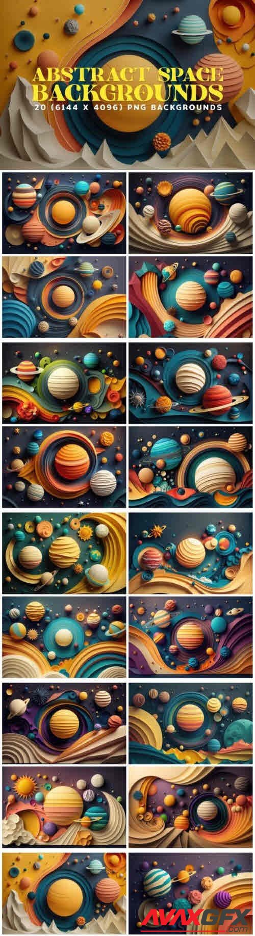 20 Abstract Space Backgrounds 6K - 13413558