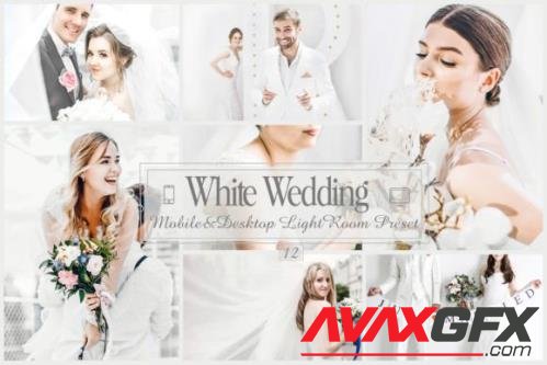 12 White Wedding Mobile & Desktop Lightroom Presets, Bright - 2485894
