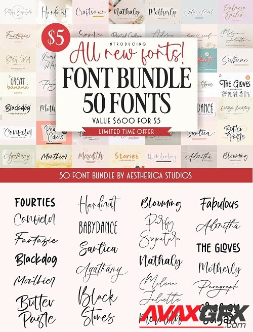 All New Fonts! 50 Font Bundle - The Magical Font Bundle - 2432901
