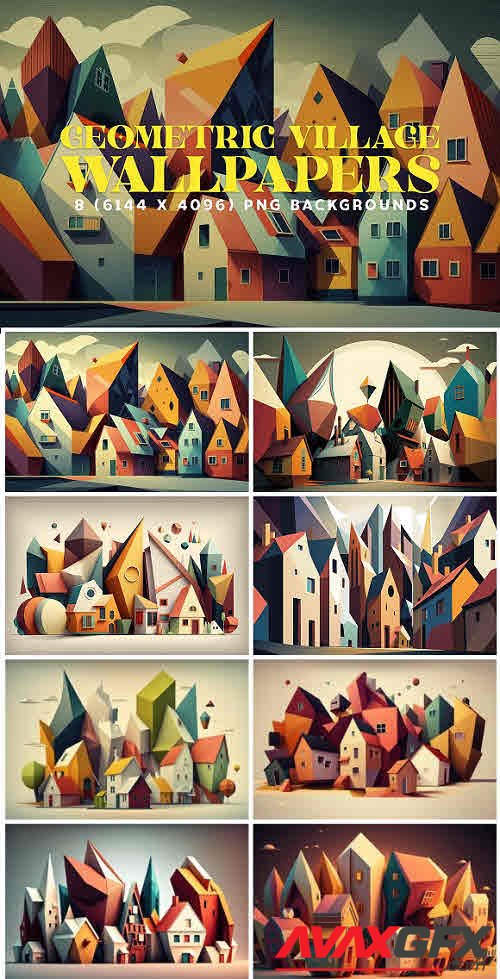 8 Geometric Village Wallpapers in 6K - 13426051