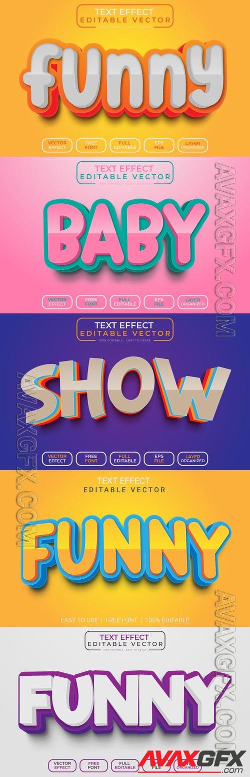 Vector 3d text editable, text effect font vol 87