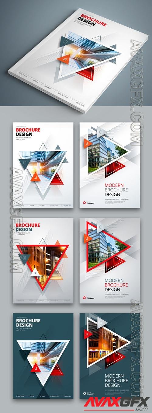 Red Business Report Cover Layouts with Triangles 246236834 [Adobestock]