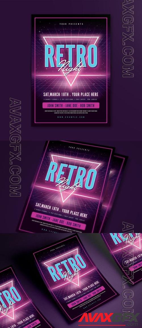 Purple Neon Retro Event Flyer Layout 213985648 [Adobestock]