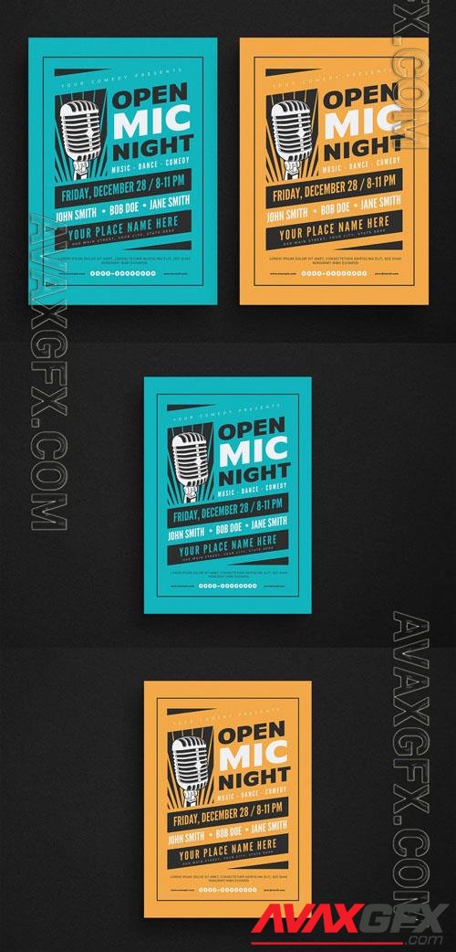 Open Mic Night Flyer Layout 240757291 [Adobestock]