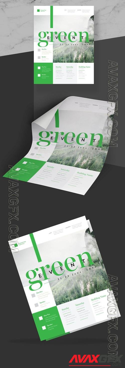 Green Event Flyer Layout with Green Accents 245402163 [Adobestock]