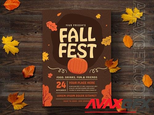 Fall Festival Flyer Layout with Leaf Illustrations 221868530 [Adobestock]