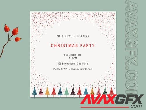 Colorful Christmas Party Invitation Layout 235938094 [Adobestock]