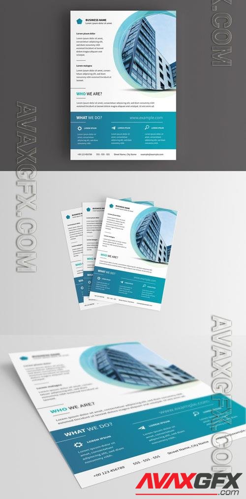 Business Flyer Layout with Blue Accents 218803165 [Adobestock]