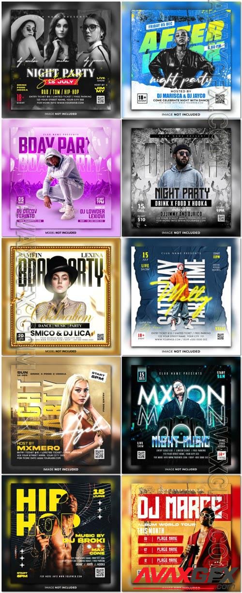 Flyer social media post, psd banner set vol 149