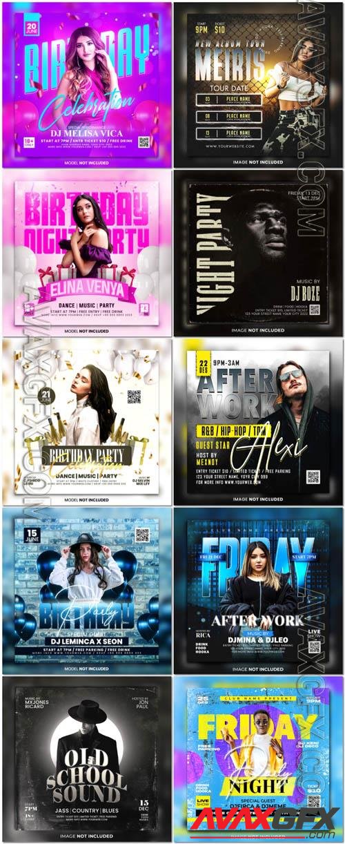 Flyer social media post, psd banner set vol 148