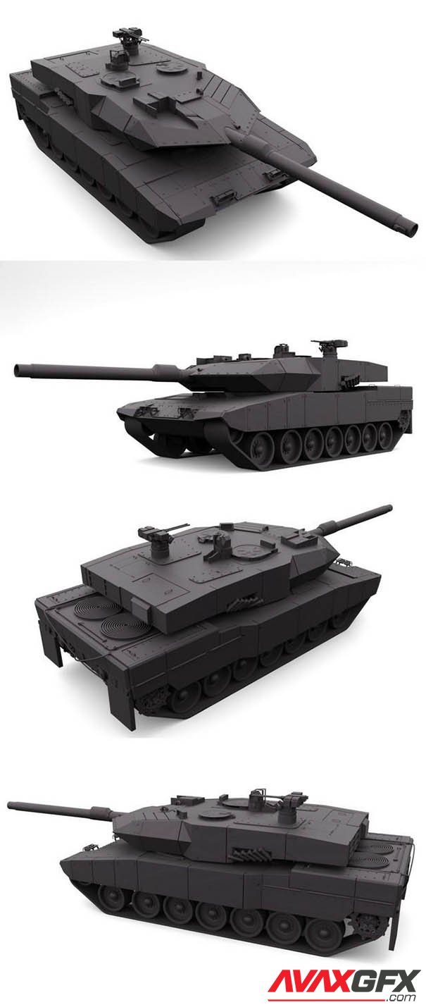 Leopard 2A7 Tank 3D Model
