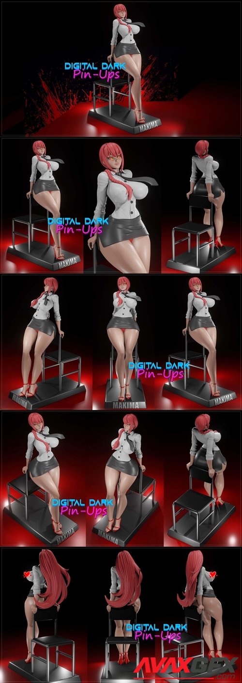 Digital Dark Pin-Ups - Makima Chainsaw Man 3D Print