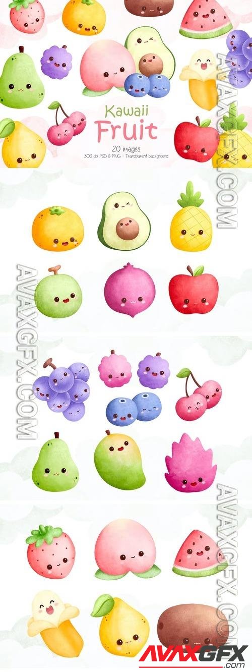 Fruit Character Clipart Design [PNG]