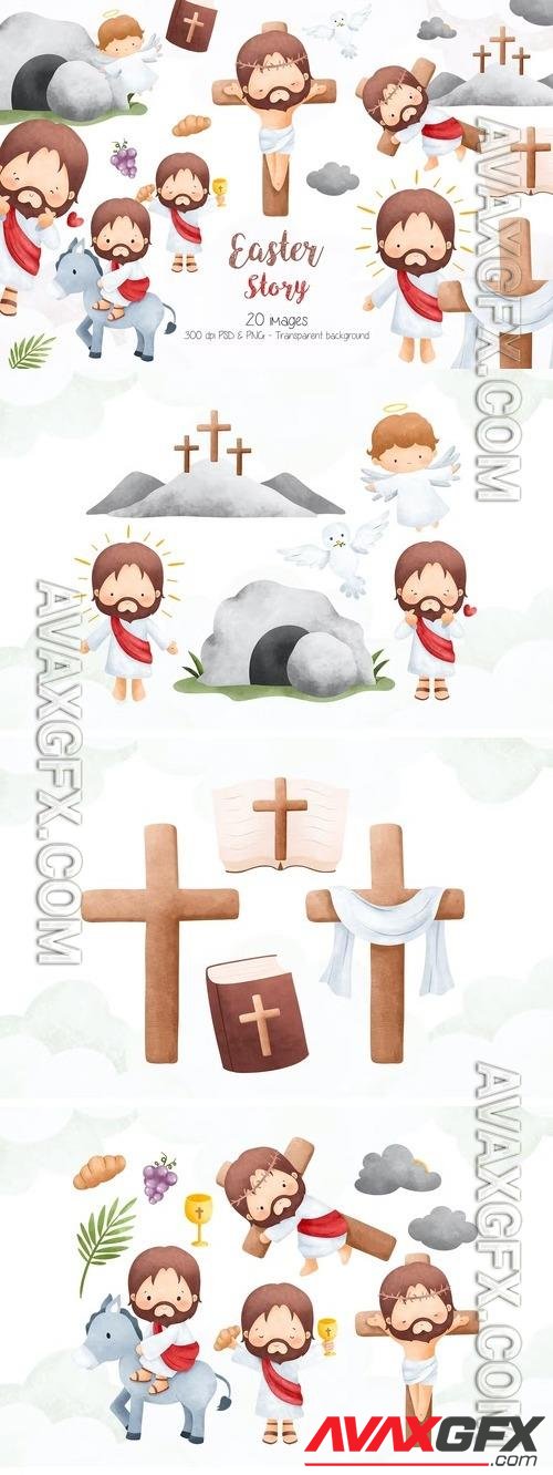 Easter Story Clipart Design [PNG]