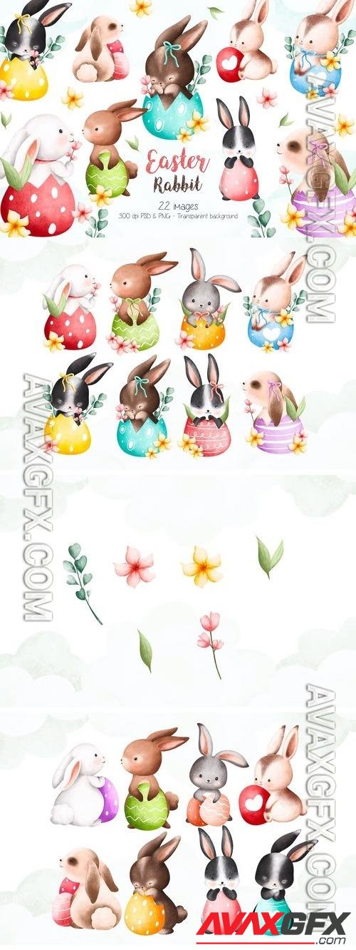 Easter Rabbit Clipart Design [PNG]