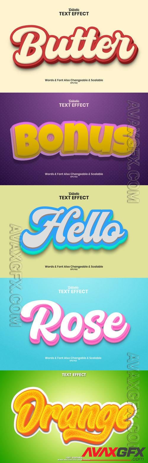 Vector 3d text editable, text effect font design  vol 95 [EPS]