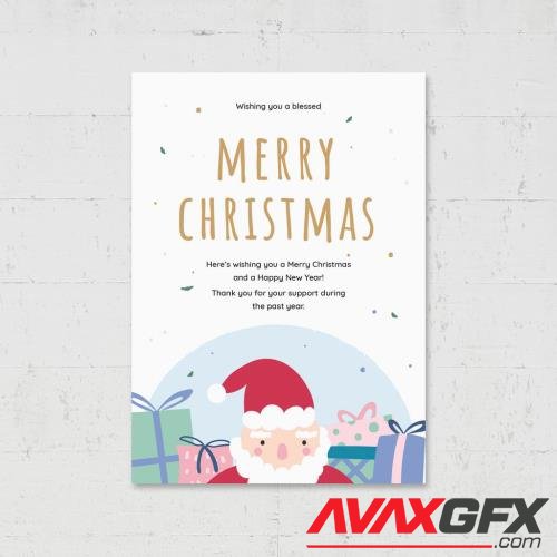 Christmas Card Flyer Printable with Santa Gifts 462311025 [Adobestock]
