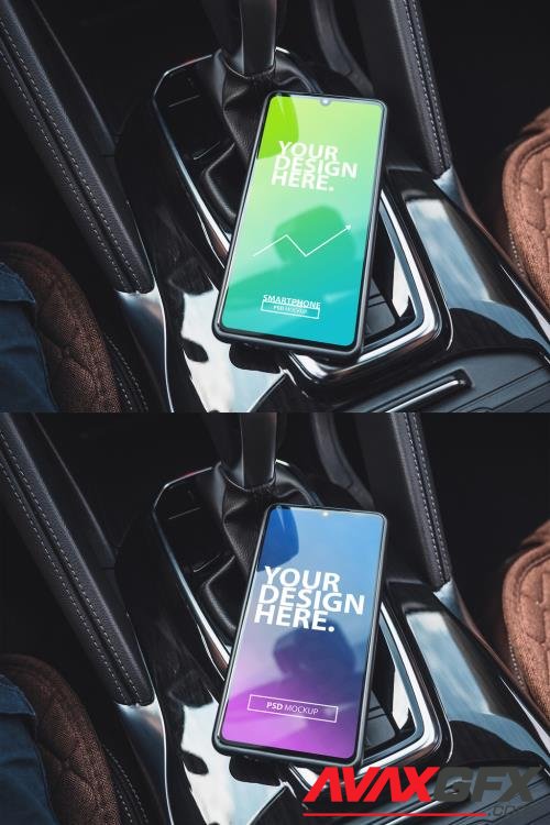 Smartphone Mockup in Modern Car Interior 461341789 [Adobestock]