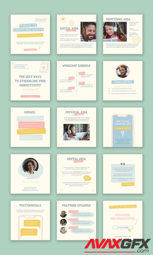Personal Development Coaching Post Template with Hand Drawn Elements 460184068 [Adobestock]