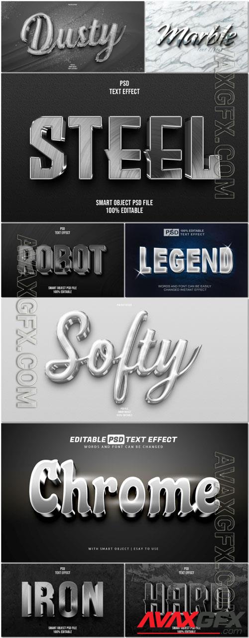 PSD silver 3d text, metal text effect [PSD]