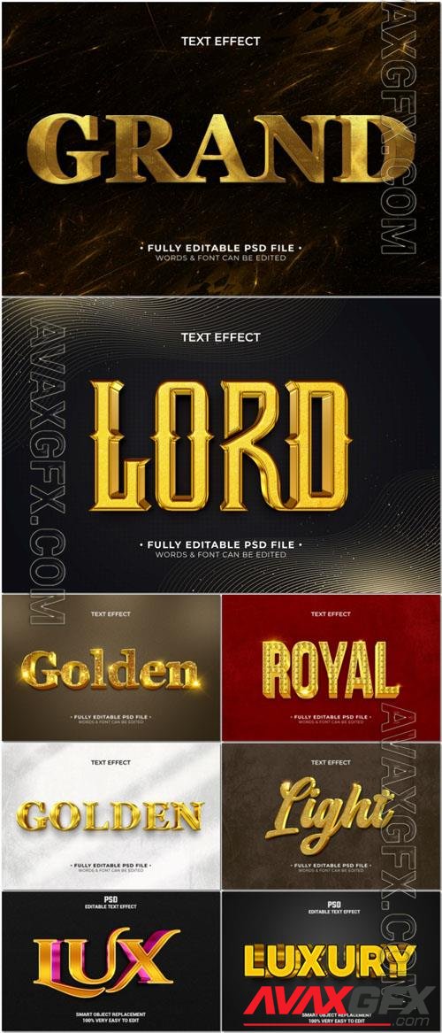 PSD golden 3d creative bold text effect [PSD]