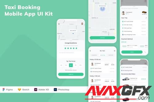 Taxi Booking Mobile App UI Kit 55RPEWW