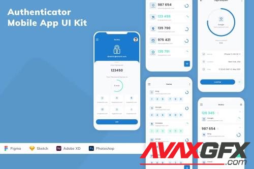 Authenticator Mobile App UI Kit 4UX2YY5