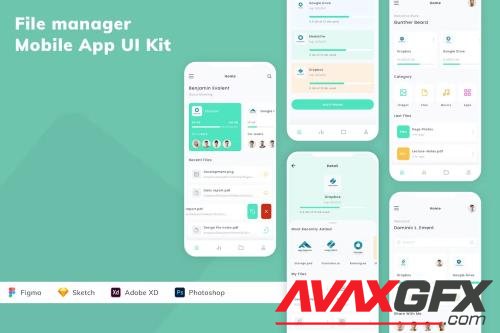 File manager Mobile App UI Kit S87BBDV
