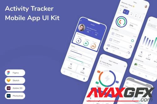 Activity Tracker Mobile App UI Kit NQXSZCL