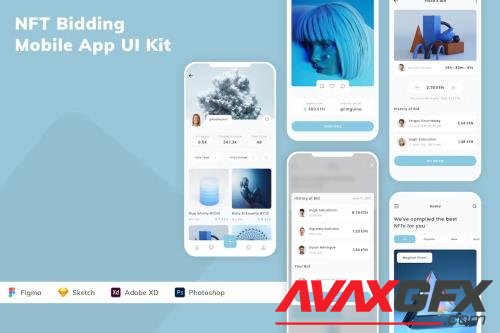 NFT Bidding Mobile App UI Kit W329R4S