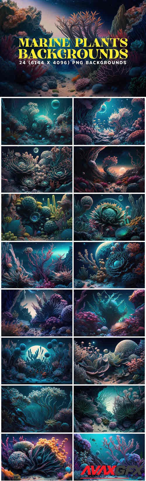 24 Comic Marine Plants Backgrounds - 13432323