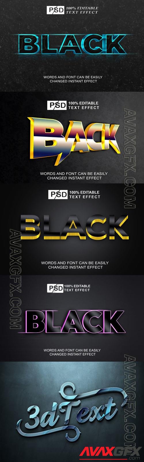 Psd style text effect editable set vol 336 [PSD]