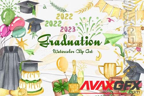 Watercolor Graduation clipart Collection [PNG]