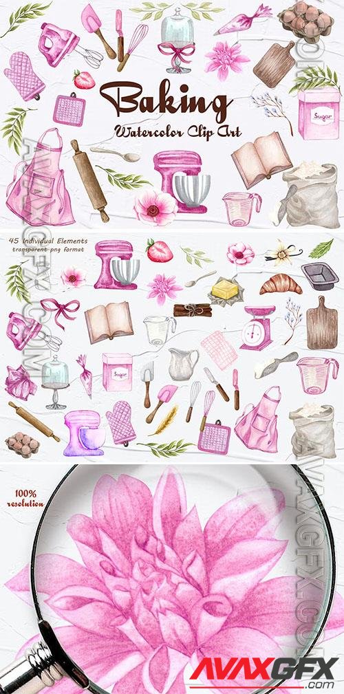 Watercolor Baking Clipart Collection [PNG]