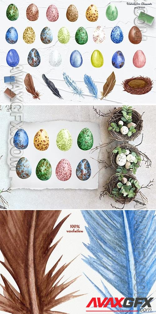 Easter Eggs Watercolor Collection [PNG]