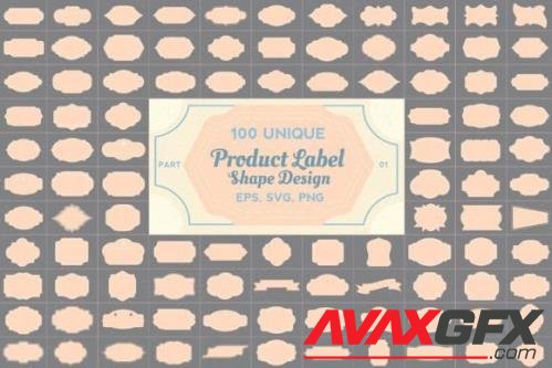 100 Vintage Label Shape Design - 7244040
