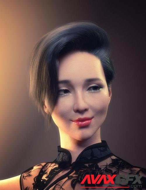 FE Waterfall Short Hair for Genesis 8 Female