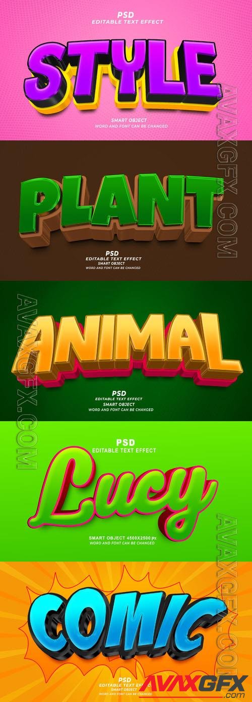 Psd style text effect editable set vol 359