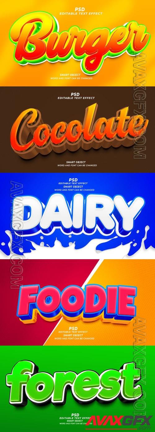 Psd style text effect editable set vol 356