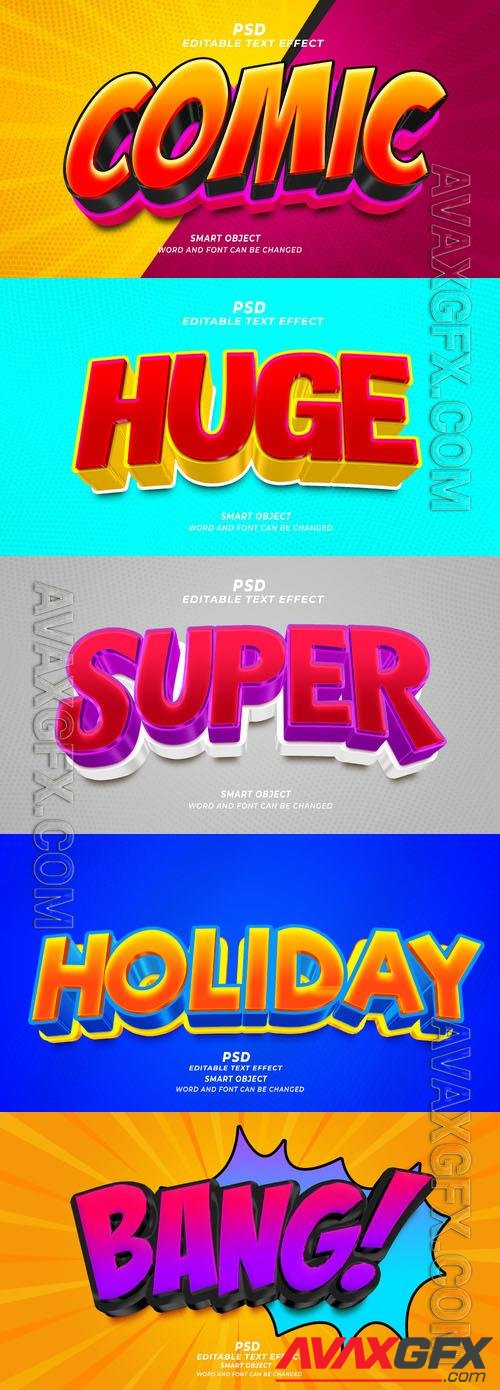 Psd style text effect editable set vol 355