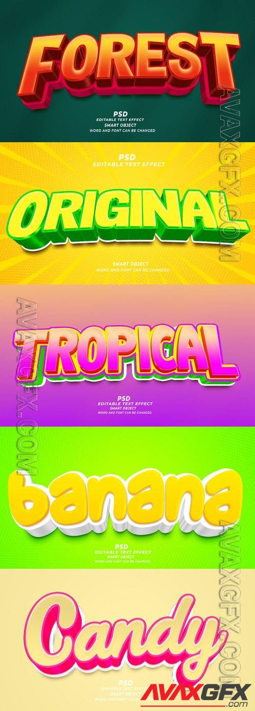 Psd style text effect editable set vol 354